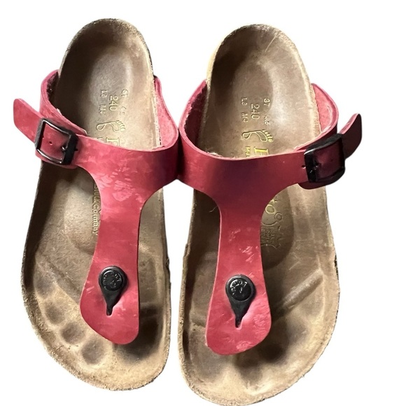 Birkenstock Papillio Red Gizeh Sandals, size 37 - Picture 1 of 5